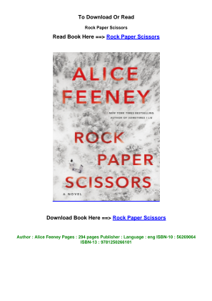 Télécharger LINK Download Pdf Rock Paper Scissors pdf By Alice Feeney.pdf gratuitement
