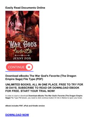 Download Download eBooks The War God's Favorite (The Dragon Empire Saga) for free