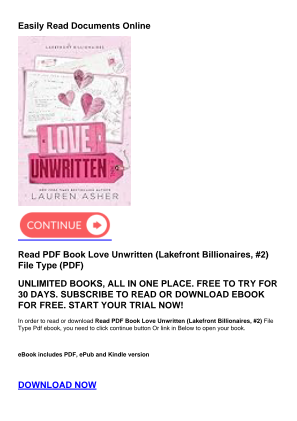 Télécharger Read PDF Book Love Unwritten (Lakefront Billionaires, #2) gratuitement