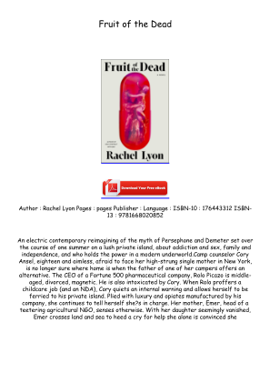 Download Get [PDF/BOOK] Fruit of the Dead Free Download for free