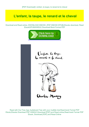 [PDF Download] L'enfant, la taupe, le renard et le cheval را به صورت رایگان دانلود کنید