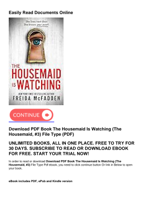 ดาวน์โหลด Download PDF Book The Housemaid Is Watching (The Housemaid, #3) ได้ฟรี
