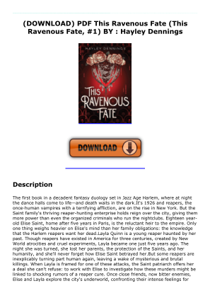 Unduh DOWNLOAD PDF This Ravenous Fate (This Ravenous Fate, #1) BY : Hayley Dennings secara gratis