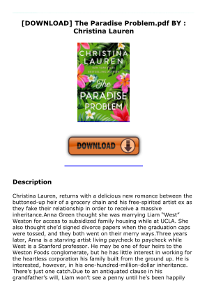 Descargar [DOWNLOAD] The Paradise Problem.pdf BY : Christina Lauren gratis