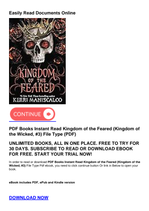 免费下载 PDF Books Instant Read Kingdom of the Feared (Kingdom of the Wicked, #3)