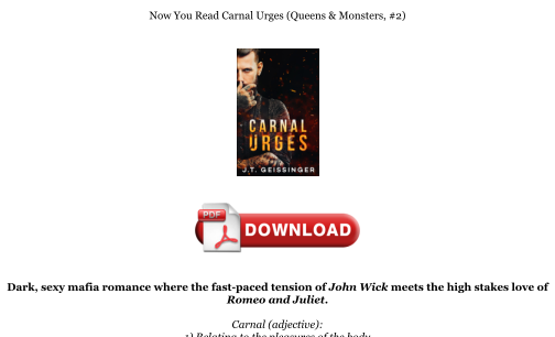 Télécharger Download [PDF] Carnal Urges (Queens & Monsters, #2) Books gratuitement