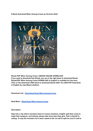 Unduh (DOWNLOAD) PDF When Among Crows By _ (Veronica Roth).pdf secara gratis