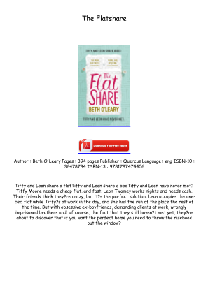 Read [PDF/BOOK] The Flatshare Free Read را به صورت رایگان دانلود کنید