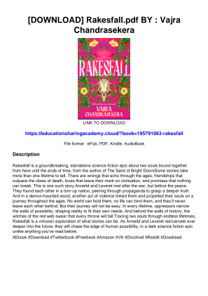 Descargar [DOWNLOAD] Rakesfall.pdf BY : Vajra Chandrasekera gratis