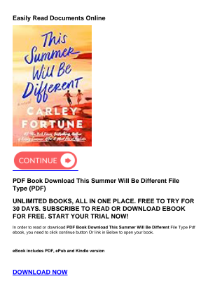 Baixe PDF Book Download This Summer Will Be Different gratuitamente