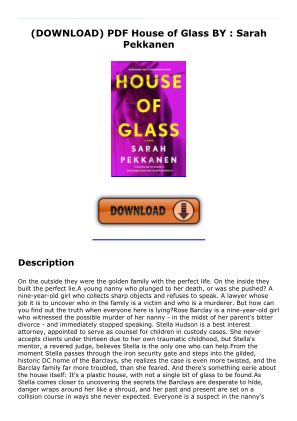 Descargar DOWNLOAD PDF House of Glass BY : Sarah Pekkanen gratis