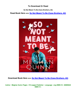 Télécharger LINK epub download So Not Meant To Be Cane Brothers  2 pdf By Meghan Quinn.pdf gratuitement