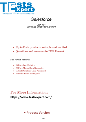 ดาวน์โหลด Master DEX-401 Salesforce MuleSoft Developer I Certification Exam.pdf ได้ฟรี