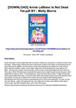 Baixe [DOWNLOAD] Annie LeBlanc Is Not Dead Yet.pdf BY : Molly   Morris gratuitamente