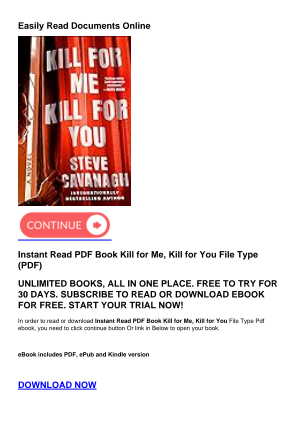 Download Instant Read PDF Book Kill for Me, Kill for You for free