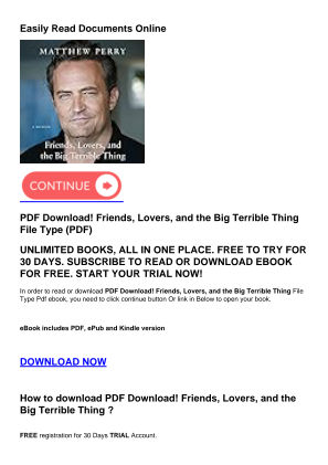免费下载 PDF Download! Friends, Lovers, and the Big Terrible Thing