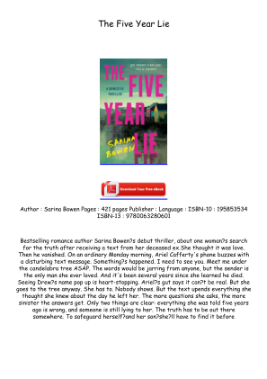 Download Read [PDF/EPUB] The Five Year Lie Full Access for free