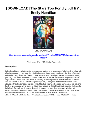 Descargar [DOWNLOAD] The Stars Too Fondly.pdf BY : Emily  Hamilton gratis