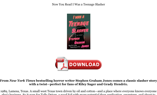 Descargar Download [PDF] I Was a Teenage Slasher Books gratis