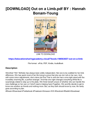 Download [DOWNLOAD] Out on a Limb.pdf BY : Hannah Bonam-Young for free