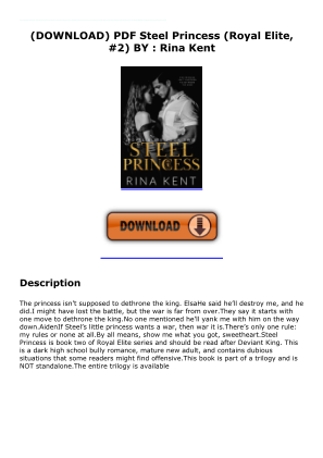 Télécharger (DOWNLOAD) PDF Steel Princess (Royal Elite, #2) BY : Rina Kent gratuitement
