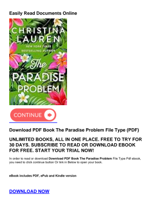 Download Download PDF Book The Paradise Problem for free